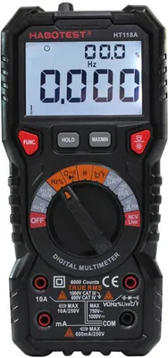 Produktbild von Digitalmultimeter mit Taschenlampe Habotest HT118A, True RMS, NCV