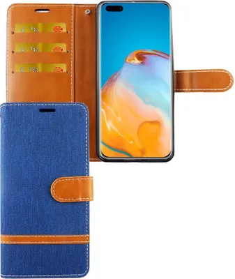 Produktbild von Huawei P40 Handy Hülle Schutz Tasche Case Cover Kartenfach Etui Wallet Blau