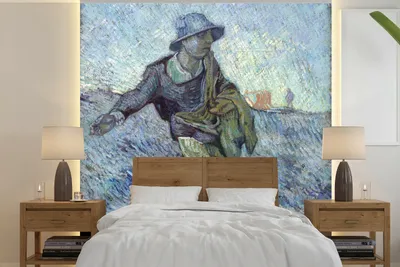 Produktbild von MuchoWow® Fototapete für Wohnzimmer oder Schlafzimmer Wandtapete Vinyl Motivtapete Der Sämann (nach Millet) - Vincent van Gogh - 220x220 cm - Tapeten