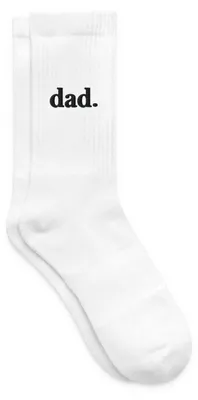 Produktbild von Spreadshirt Dad Schriftzug Stickerei Tennissocken, 42-46, Weiß