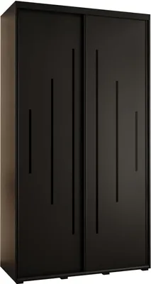 Produktbild von MEBLE KRYSPOL Cannes 12 Schrank mit 2 Schiebetüren - 205,2x130x45 cm - Schwarz Schwarz Schwarz