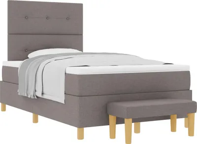 Produktbild von vidaXL Boxspringbett mit Kopfteil Taupe 190 x 120 cm Stoff