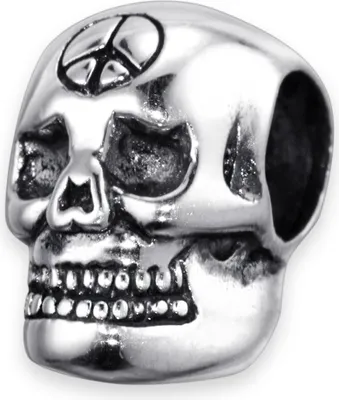 Produktbild von MATERIA by Matthias Wagner Totenkopf Bead Anhänger gothic 925 Silber antik für Armband 1532