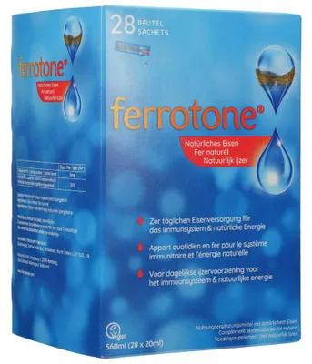 Productafbeelding van Ferrotone, natuurlijk ijzer, 28 x 20 ml