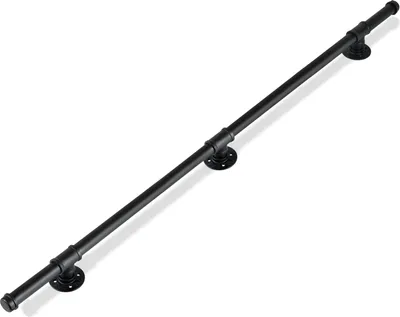 Produktbild von Jopassy Handlauf Geländer Verzinktes Schutzbügel Treppe Stahlrohr Pulverbeschichtung Innen und Außen Schwarz 150cm