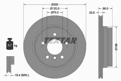 Produktbild von 2 Textar Bremsscheiben 300mm hinten für BMW 3er E90 316 318 320
