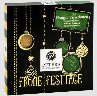 Zdjęcie produktu dla Peters Frohe Festtage Nougat Variations czekoladki bez alkoholu 200g