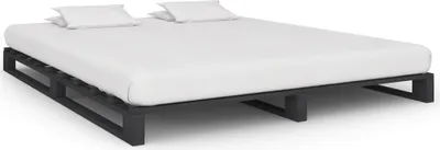 Produktbild von vidaXL Palettenbett Grau Massivholz Kiefer 200×200 cm - Bettgestell - Bettgestelle - Bettrahmen - Bett