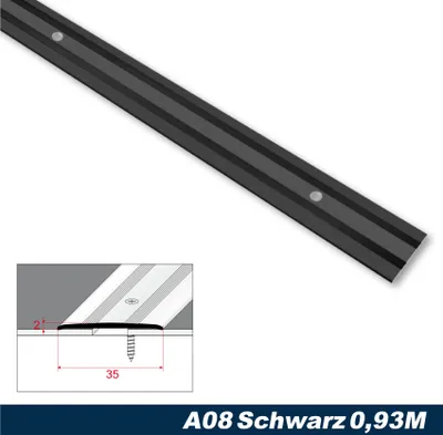 Produktbild von Effector Übergangsprofile aus eloxiertem Aluminium - Übergangsschiene Bodenleiste - (0,93 Meter schwarz) Übergangsprofil Abschlussprofil Boden