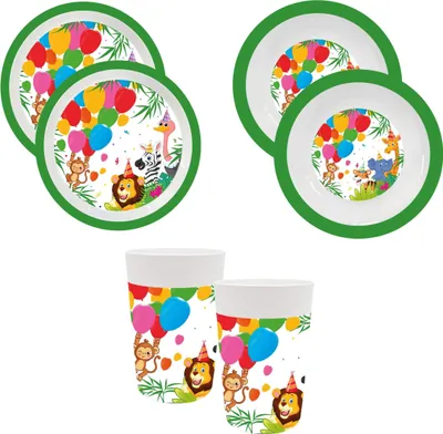 Produktbild von 6-tlg. Dschungel Ballon Party Set für Kindergeburtstag