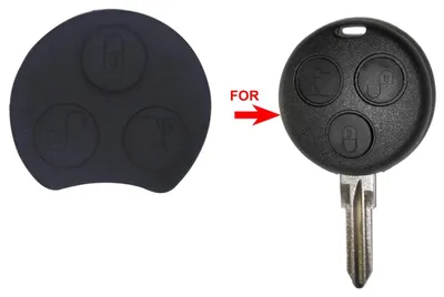 Obrázek produktu pro Membrana dálkového ovladače klíče kompatibilní se Smart Fortwo 450/City-Coupe/Cabrio, Roadster, Forfour, 3 tlačítka, černá