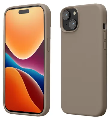 Produktbild von kwmobile Handyhülle für iPhone 15 Hülle, für iPhone 15 Case - Hülle Silikon - kabelloses Laden - Taupe