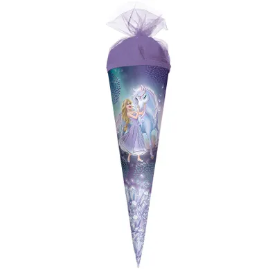 Produktbild von ROTH Geschenk-Schultüte Königin im Eis 35 cm rund Tüllverschluss Zuckertüte Schulanfang