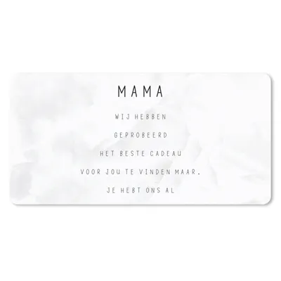 Produktbild von MuchoWow® Schreibtischunterlage Sprüche - Zitate Mama Du hast uns schon - Muttertagsgeschenk - Marmor - schwarz-weiß 80x40 cm - XXL Mauspad - Gaming Mauspad