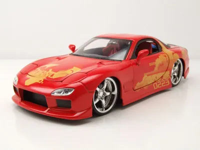 Produktbild von Mazda RX-7 1995 JLS orange Fast & Furious Modellauto 1:24 Jada Toys