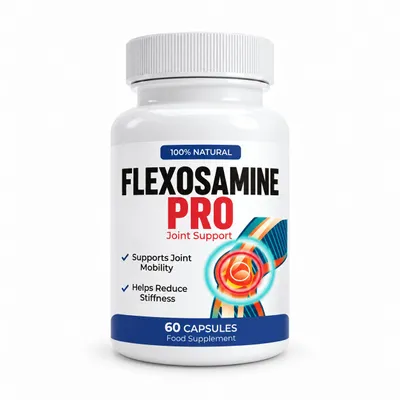 Produktbild von Flexosamine Pro Nahrungsergänzungsmittel – 60 Kapseln – mit Rinderkollagenpeptide, Methylsulfonylmethan, Natriumhyaluronat – Für Erwachsene.