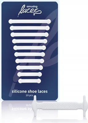 Produktbild von Silikonschnürsenkel ohne Bindung Amusing Laces - 20 stk - Weiß