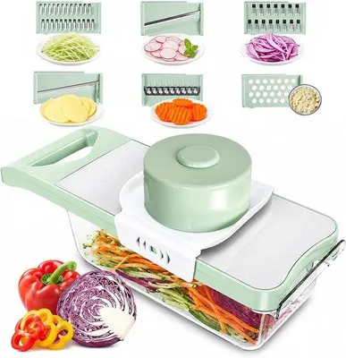 Produktbild von 6-in-1-Gemüseschneider, Edelstahl, Julienneschneider, Gemüseraspel, Reibe für Gemüse, Gemüseschneider