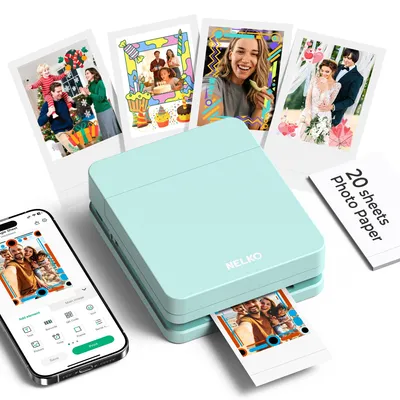 Produktbild von Nelko Fotodrucker PP01 Farbe Tragbarer Mini Fotodrucker, Grün