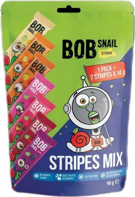 ZESTAW PRZEKĄSEK OWOCOWYCH BEZ DODATKU CUKRÓW BEZGLUTENOWY 98 g - BOB SNAIL