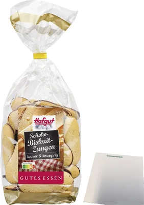 Produktbild von Hofgut Schoko-Biskuitzungen (200g Beutel) + usy Block