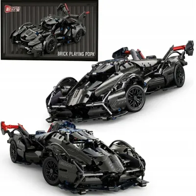Produktbild von BAUSTEIN FÜR KINDER SCHWARZER LAMBORGINI V12 SPORTWAGEN 312 Teile.