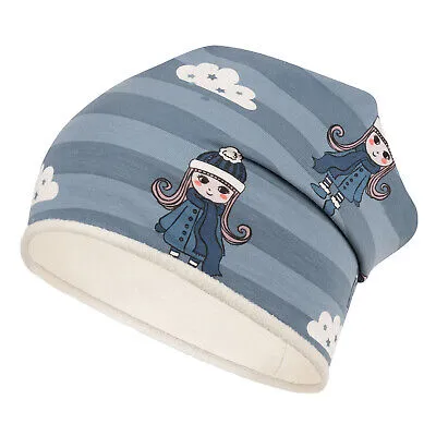 Produktbild von Mädchen Wintermütze gefüttert Beanie Kindermütze, Gr. 50/52,Blau