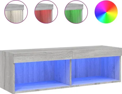 Produktbild von vidaXL TV-Schrank mit LED-Leuchten Grau Sonoma 100x30x30 cm