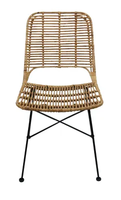 Produktbild von Lycce Rattanstuhl LILLY Korbstuhl Flechtstuhl modernes Design Esszimmer Küche Bistro Balkon Terrasse hellbraun, Farbe:hellbraun