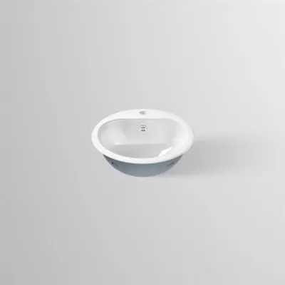 Productafbeelding van Alape EW 3 inbouwwastafel, rond, diameter 475 mm, geglazuurd, wit, met afvoerpluggat en overloop / Alape artikelnummer 2005000000 / Wastafel / Wastafel