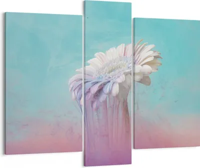 Produktbild von Bild auf Leinwand - Leinwandbild - 3 Teile - Modern Grafik Blume - 95x80cm - Wand Bild - Wanddeko - Wandbilder - Leinwanddruck - Bilder - Wanddekoration - Leinwand bilder - Wandbild - CB95x80-4534