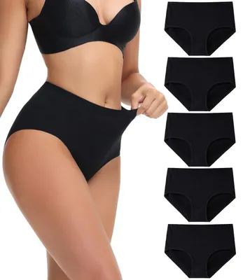 Produktbild von Solidchoice – Damenunterwäsche aus Baumwolle, 5er-Pack, Schwarz, Größe XL