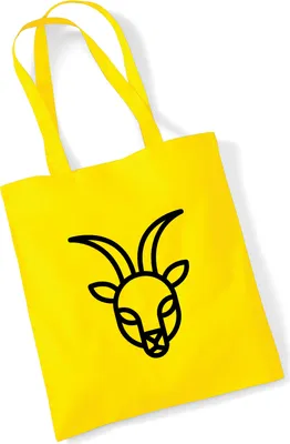 Produktbild von Huuraa Jutebeutel Steinbock Sternzeichen Symbol 10 Liter Yellow Baumwolle Tasche Geschenkidee