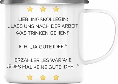 Produktbild von Trendation - Lustige Emaille Tasse mit Spruch für Frauen Arbeit Büro Lustig Emaille Tassen Becher mit Sprüchen Kollegin Geschenk Sarkasmus Lieblingskollegin (Silber)