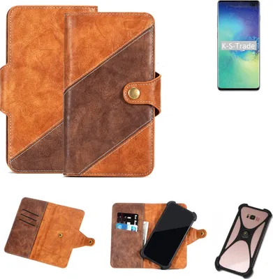 Produktbild von K-S-Trade Handyhülle Schutzhülle Bookstyle Case Wallet-Case kompatibel mit Samsung Galaxy S10+ SD855 Cover Klapphülle Kantenschutz Smartphone
