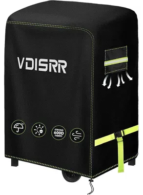 Image de Housse de protection pour barbecue, résistante aux intempéries, en Oxford 600D, avec fenêtre de ventilation, dimensions : 90 x 70 x 110 cm