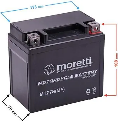 Image de Moretti AGM (gel) MTZ7S Batteries