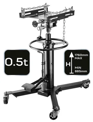 Produktbild von Hydraulische Getriebehebebühne mit verstellbarem Aufnahmekopf und einer Tragfähigkeit von 500 kg