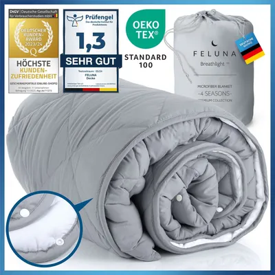 Produktbild von Feluna 4-Jahreszeiten Bettdecke 135x200 cm Steppdecke – 2-teilige Kombidecke aus 100% Mikrofaser, waschbar bei 60°C & für Allergiker