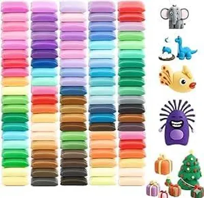 Modelliermasse Set 100 Farben lufttrocknend 100x10g mit Werkzeug