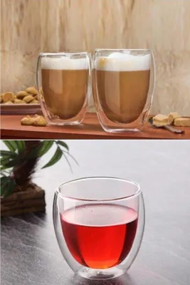 Image de Lot de verres – haute qualité – ervice à café en verre, lot de 2 verres de 250 ml