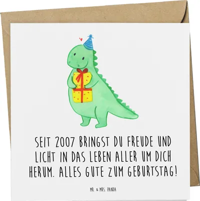 Produktbild von Mr. & Mrs. Panda Glückwunschkarte 2007 Geburtstag - Weiß - Geschenk, Geburtsjahr, faltkarte, Happy Birthday, Geburtstagsgeschenk, doppelkarte, Jubiläum, Grußkarte, Alter