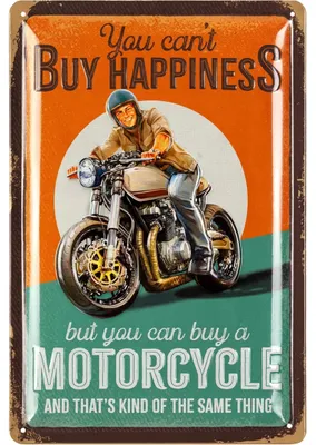 Produktbild von LANOLU Retro Blechschild Motorrad Deko, Geschenk für Biker, Motorrad Geschenke für Männer, Garage Deko 20x30cm