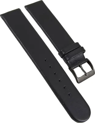 Produktbild von Eulit Kalb Uhrenarmband schwarz Nubukleder glatt flach gleichlaufend , Stegbreite:20mm, Schließe:Schwarz