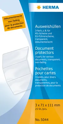 Produktbild von Herma Document covers 111x214 driving licence wallets 20pcs., Transparent