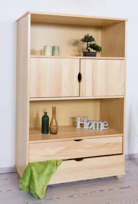 Produktbild von Standregal, 100 cm breit, Kiefer Holz-Massiv, Farbe: Natur