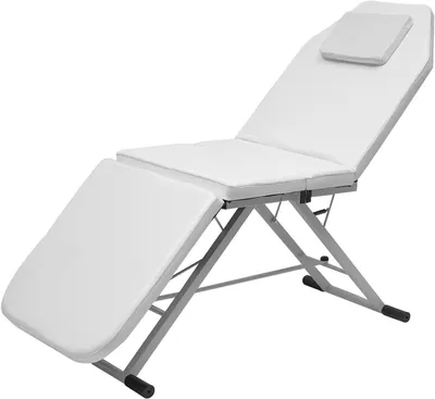 Image de Table de massage - Table réglable - Pour un soin professionnel - Design pliable - 180 x 60 cm - Blanche
