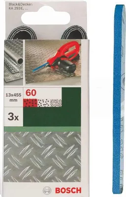 Produktbild von Bosch 3 Schleifbänder für B+D Powerfile KA 293E 13 x 451 mm, K 60, Metall