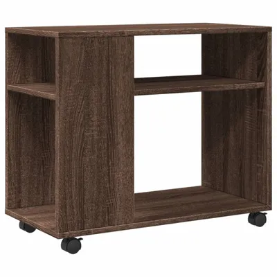Zdjęcie produktu dla vidaXL Stolik boczny na kółkach brązowy dąb 70x35x60 cm materiał drewnopochodny