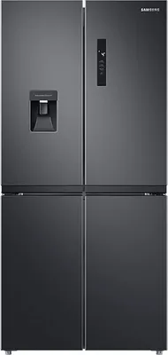 Produktbild von Samsung RF48A401EB4/EO, Freistehend, French door, Schwarz, LED, An Tür, Gehärtetes Glas